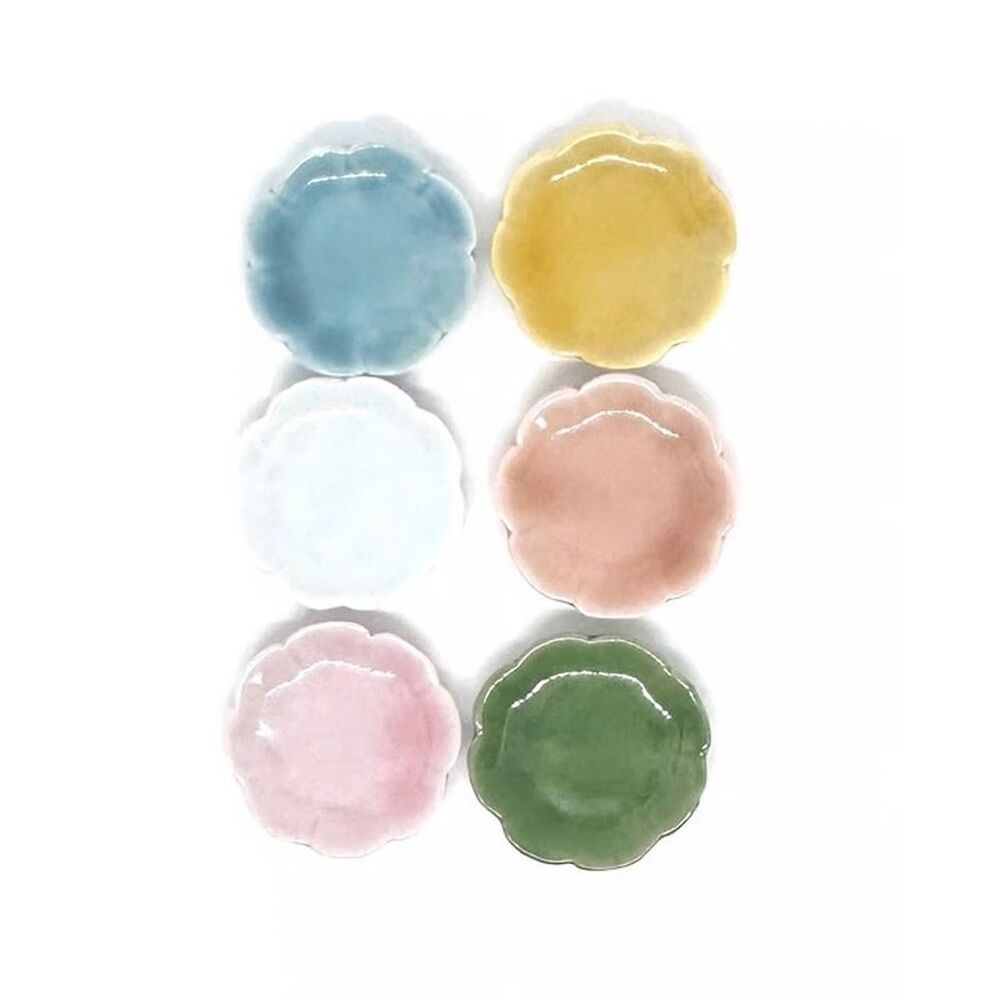 6pcs Beads for Jewelry #21600 Miniature Porcelain Plates - 2 sets left